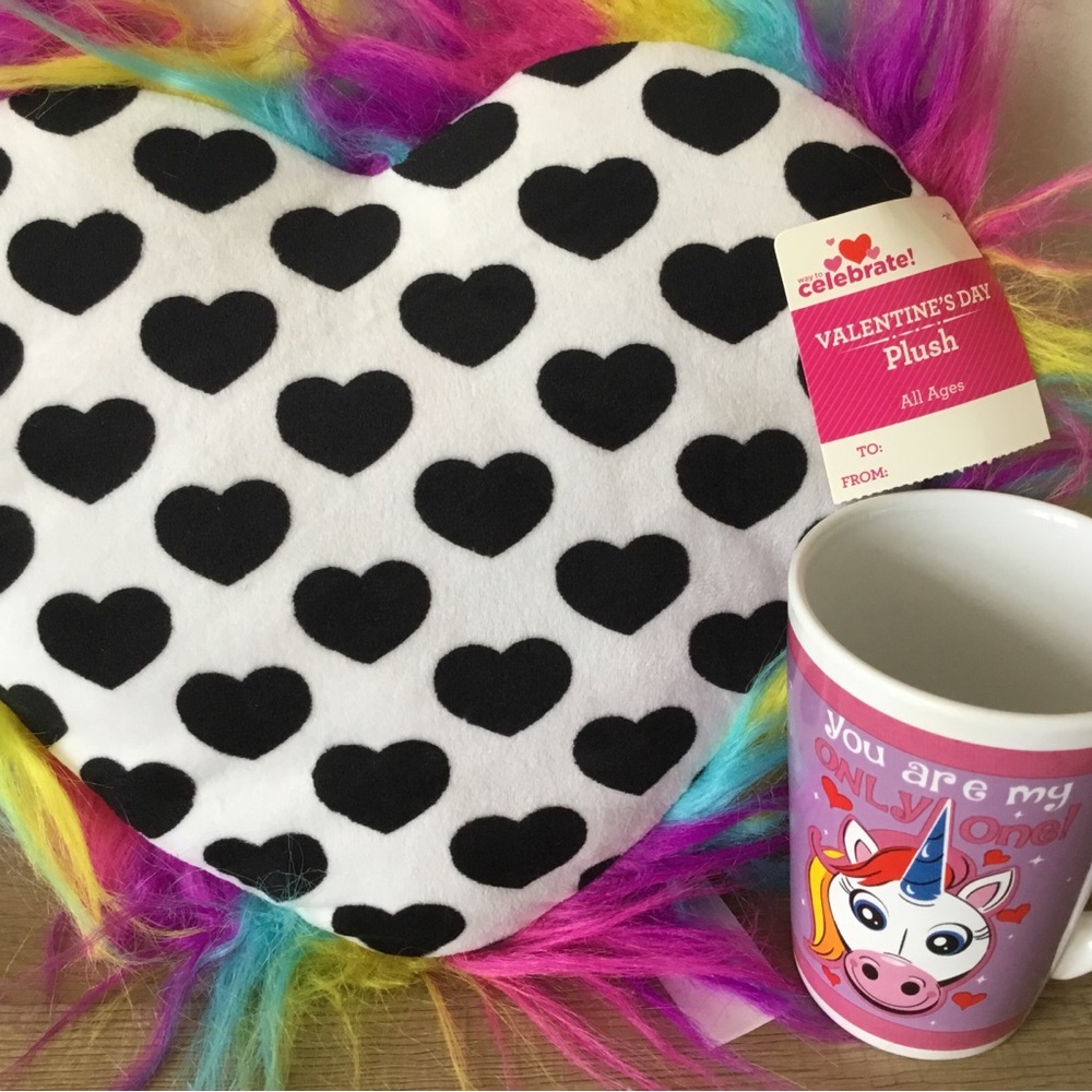 Wooden Basket w/Hershey Sponges, Rainbow Heart Pillow & Assorted Beauty Products - Picture 2 of 5